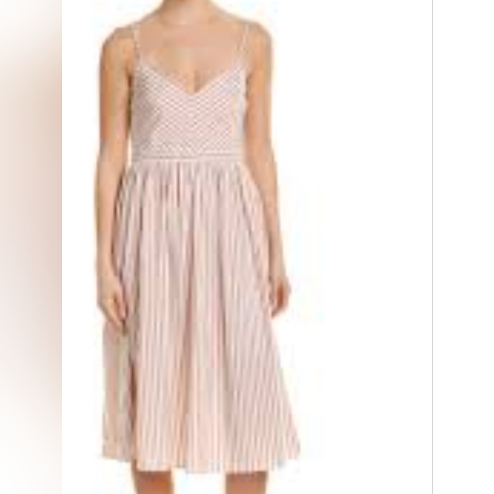 Avec Les Filles Pink and White Striped Dress